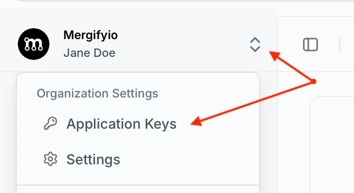 Create application keys